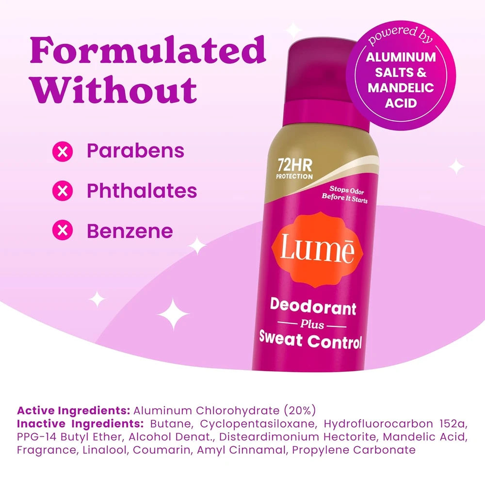 Lume Vanilla Bliss Deodorant Spray (2 Pack)